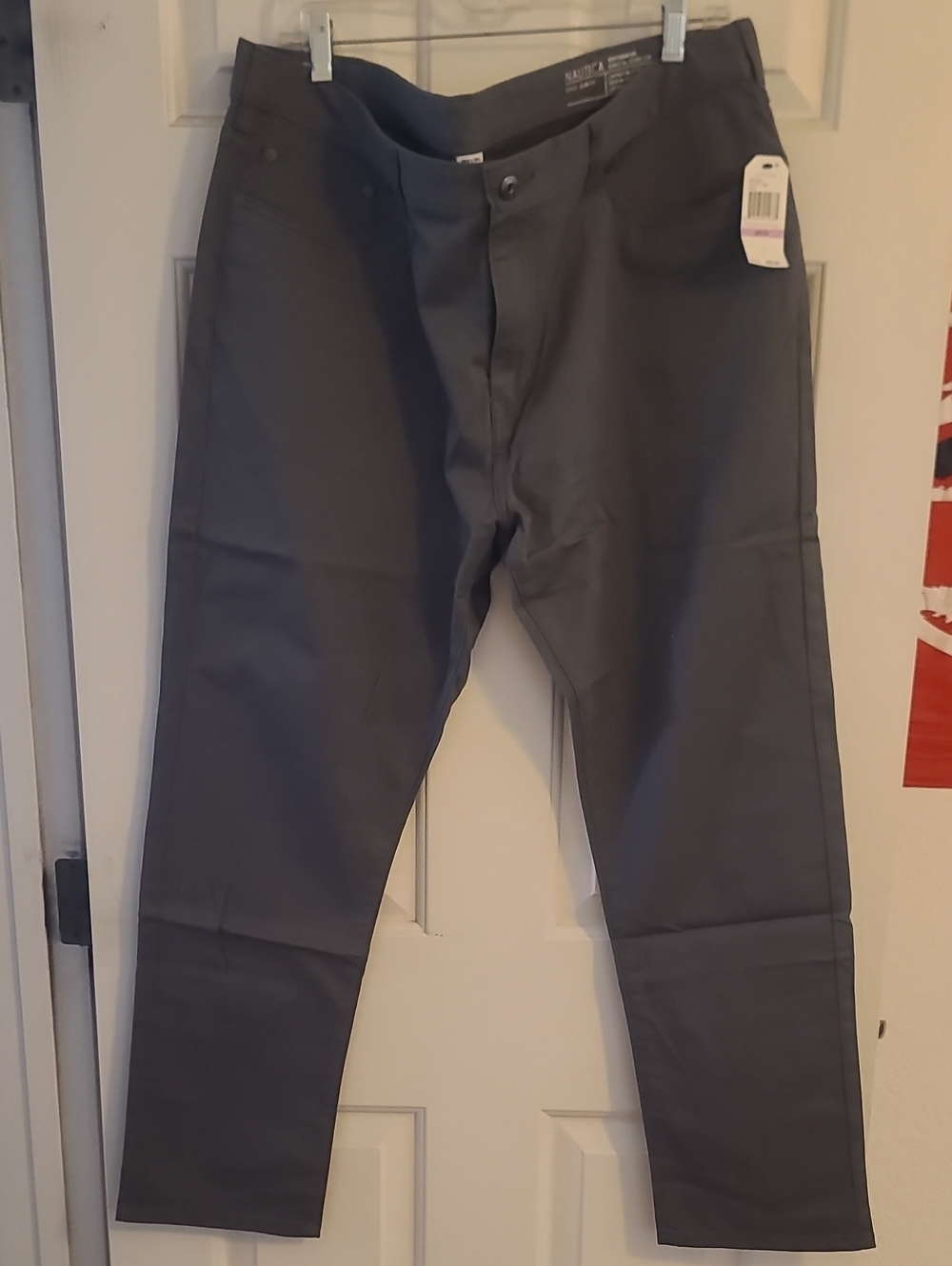Nautica Men's Gray Slim Fit Stretch Pants